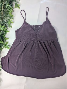 American Eagle Soft And Sexy Sueded Spaghetti Strap Flowy Babydoll Tank Top Med